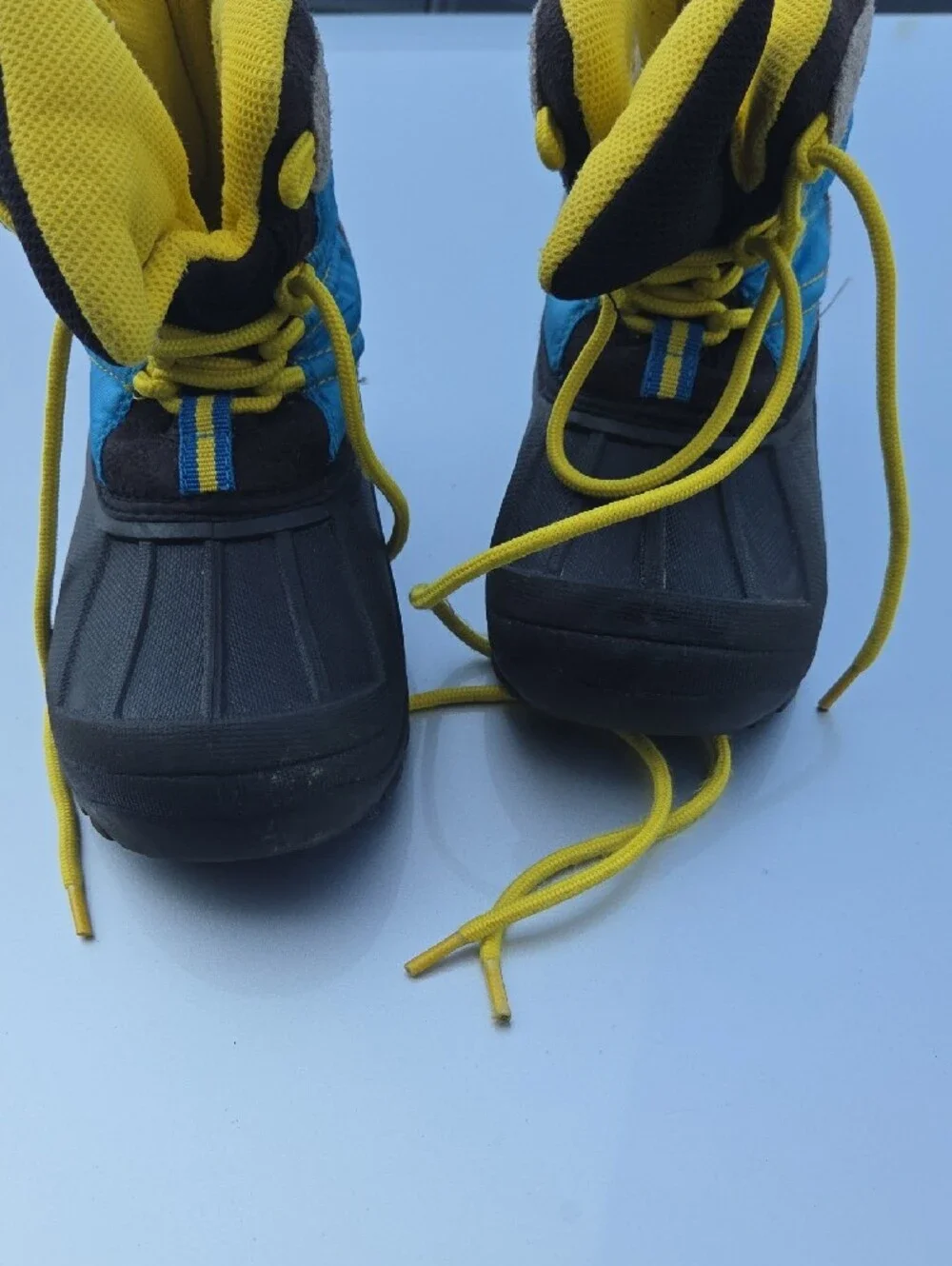 Kids Waterproof Winter Boots in Blue and Yellow